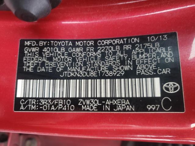 Photo 10 from auction – 2014 TOYOTA PRIUS with VIN JTDKN3DU8E1738929