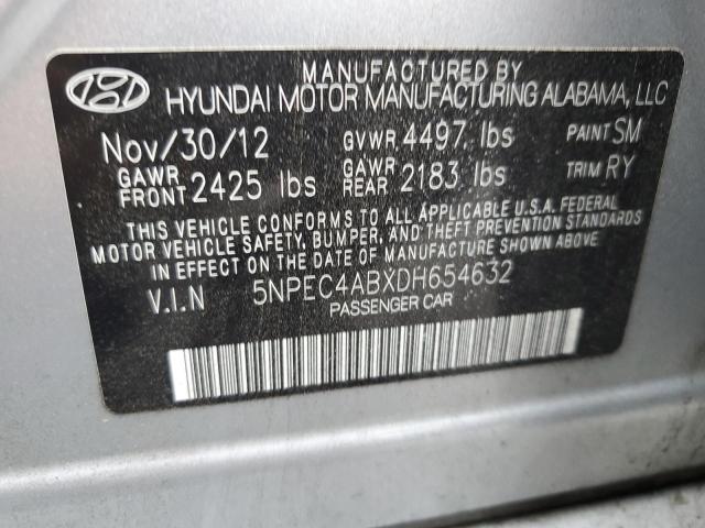 Photo 10 from auction – 2013 HYUNDAI SONATA SE with VIN 5NPEC4ABXDH654632