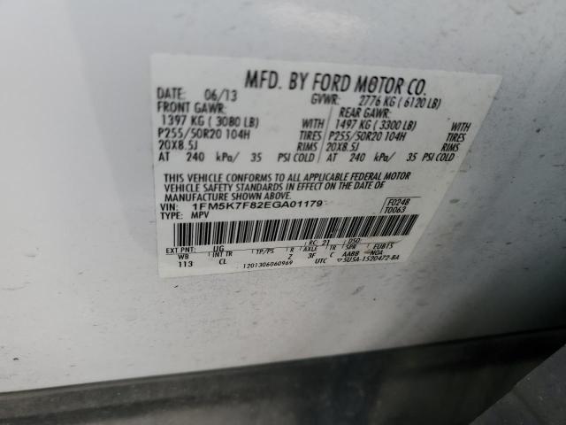 Photo 10 from auction – 2014 FORD EXPLORER L with VIN 1FM5K7F82EGA01179