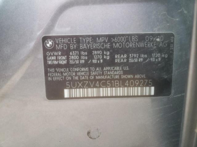 Photo 10 from auction – 2011 BMW X5 XDRIVE3 with VIN 5UXZV4C51BL409275