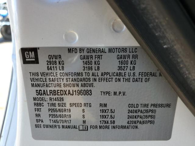 Photo 10 from auction – 2010 BUICK ENCLAVE CX with VIN 5GALRBEDXAJ196083