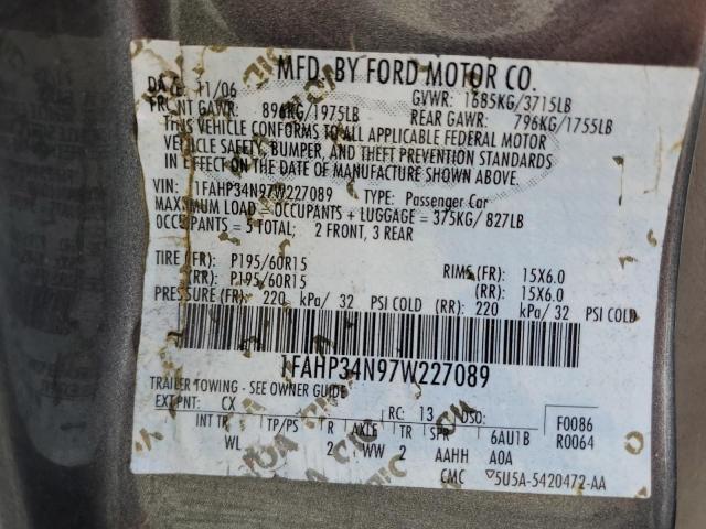 Photo 10 from auction – 2007 FORD FOCUS ZX4 with VIN 1FAHP34N97W227089