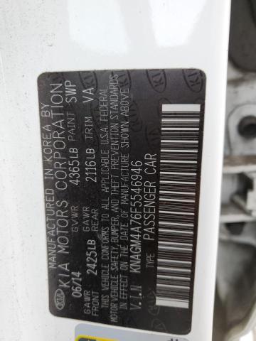 Photo 10 from auction – 2015 KIA OPTIMA LX with VIN KNAGM4A76F5546946