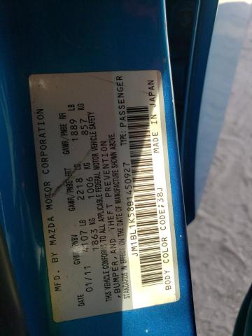 Photo 10 from auction – 2011 MAZDA 3 S with VIN JM1BL1K58B1450927