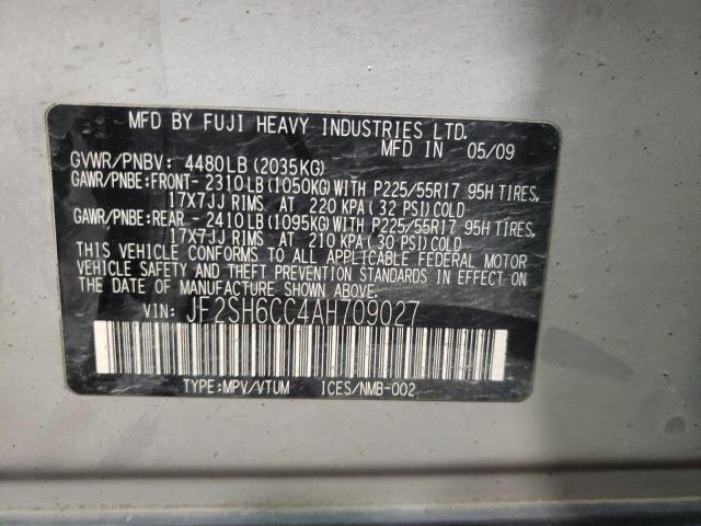 Photo 10 from auction – 2010 SUBARU FORESTER 2 with VIN JF2SH6CC4AH709027