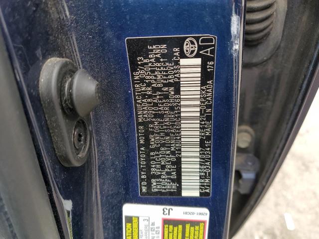 Photo 10 from auction – 2013 TOYOTA COROLLA BA with VIN 2T1BU4EE6DC115268