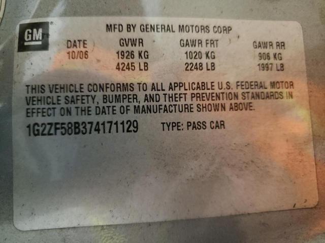 Photo 10 from auction – 2007 PONTIAC G6 VALUE L with VIN 1G2ZF58B374171129