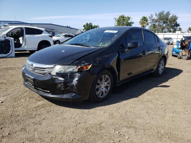 Photo 2 from auction – 2012 HONDA CIVIC LX with VIN 19XFB2F5XCE381354