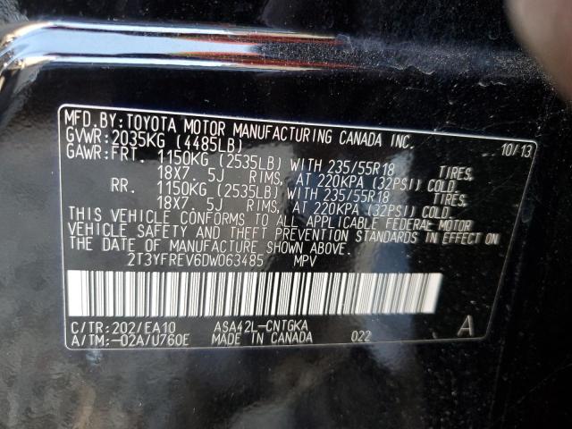 Photo 10 from auction – 2013 TOYOTA RAV4 LIMIT with VIN 2T3YFREV6DW063485