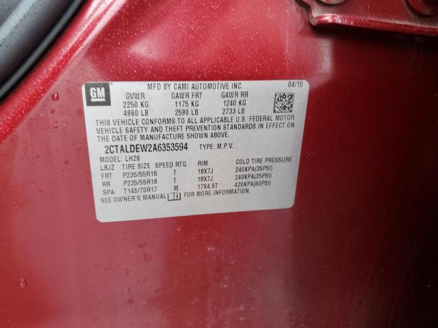 Photo 10 from auction – 2010 GMC TERRAIN SL with VIN 2CTALDEW2A6353594