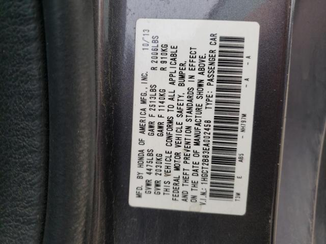 Photo 10 from auction – 2014 HONDA ACCORD EXL with VIN 1HGCT2B83EA002458