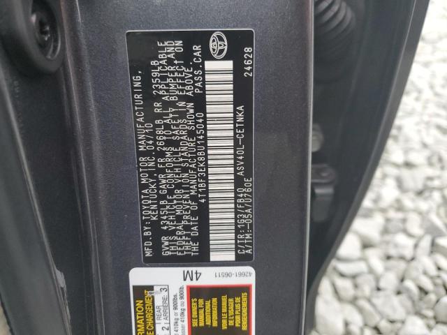 Photo 10 from auction – 2011 TOYOTA CAMRY BASE with VIN 4T1BF3EK8BU145040