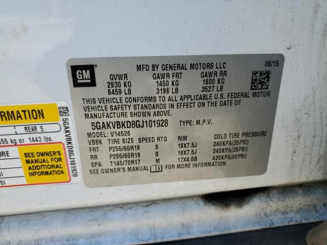 Photo 10 from auction – 2016 BUICK ENCLAVE with VIN 5GAKVBKD8GJ101928