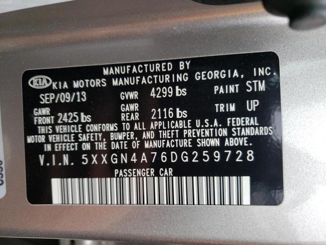 Foto 10 de la subasta – 2013 KIA OPTIMA EX con VIN 5XXGN4A76DG259728