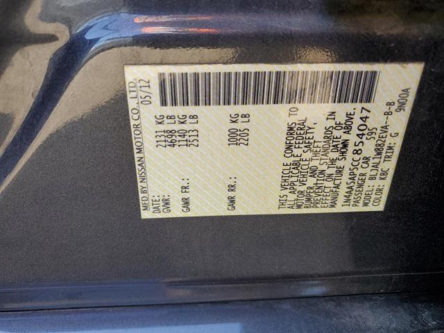 Photo 10 from auction – 2012 NISSAN MAXIMA S with VIN 1N4AA5AP5CC854047