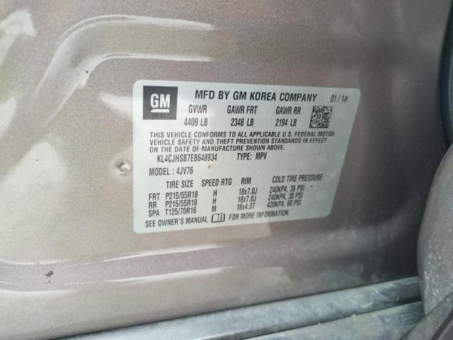 Photo 10 from auction – 2014 BUICK ENCORE PRE with VIN KL4CJHSB7EB648934