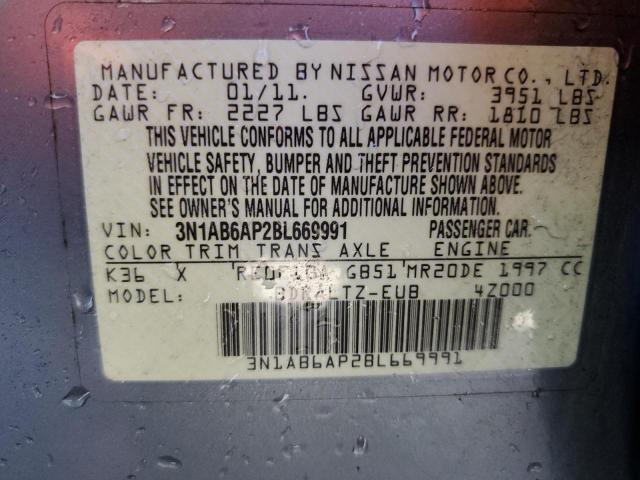 Photo 10 from auction – 2011 NISSAN SENTRA 2.0 with VIN 3N1AB6AP2BL669991
