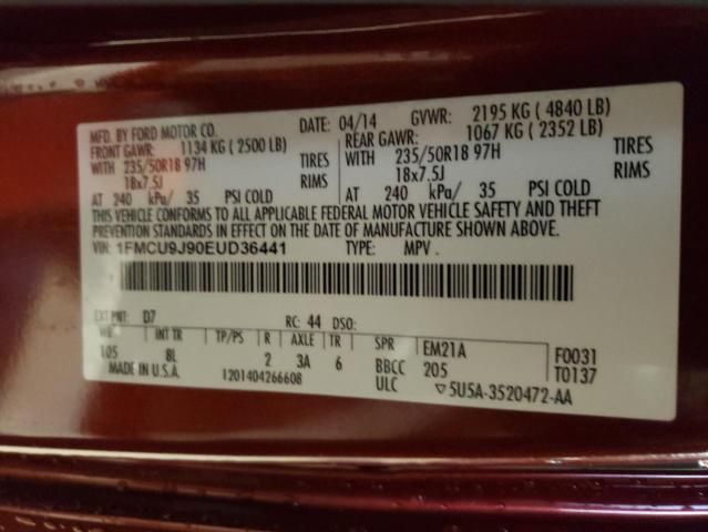 Photo 10 from auction – 2014 FORD ESCAPE TIT with VIN 1FMCU9J90EUD36441