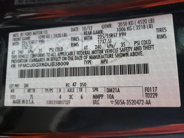 Photo 10 from auction – 2013 FORD ESCAPE SE with VIN 1FMCU0GX6DUB38009