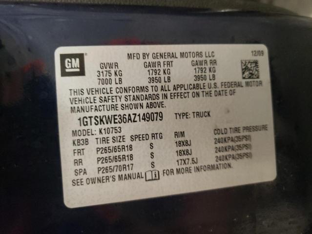 Photo 10 from auction – 2010 GMC SIERRA K15 with VIN 1GTSKWE36AZ149079