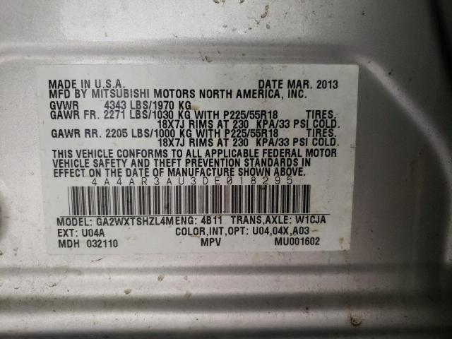 Photo 10 from auction – 2013 MITSUBISHI OUTLANDER with VIN 4A4AR3AU3DE018295