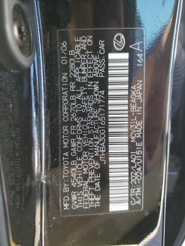 Photo 10 from auction – 2006 LEXUS ES 330 with VIN JTHBA30G165171774