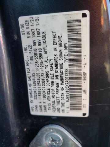Photo 10 from auction – 2007 ACURA RDX TECHNO with VIN 5J8TB185X7A001398