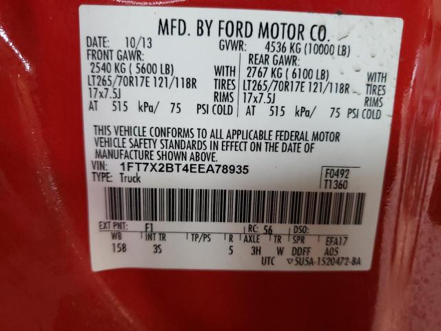 Photo 10 from auction – 2014 FORD F250 SUPER with VIN 1FT7X2BT4EEA78935