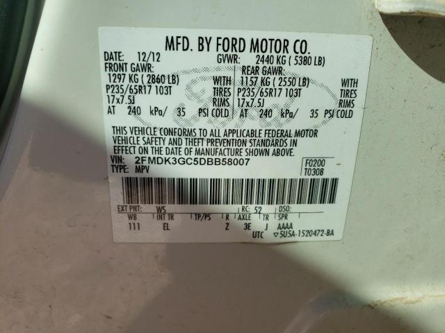 Photo 10 from auction – 2013 FORD EDGE SE with VIN 2FMDK3GC5DBB58007