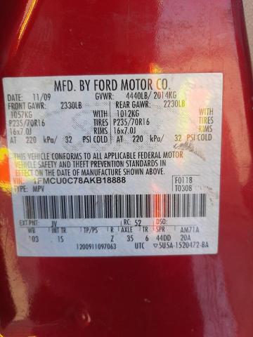 Photo 10 from auction – 2010 FORD ESCAPE XLS with VIN 1FMCU0C78AKB18888