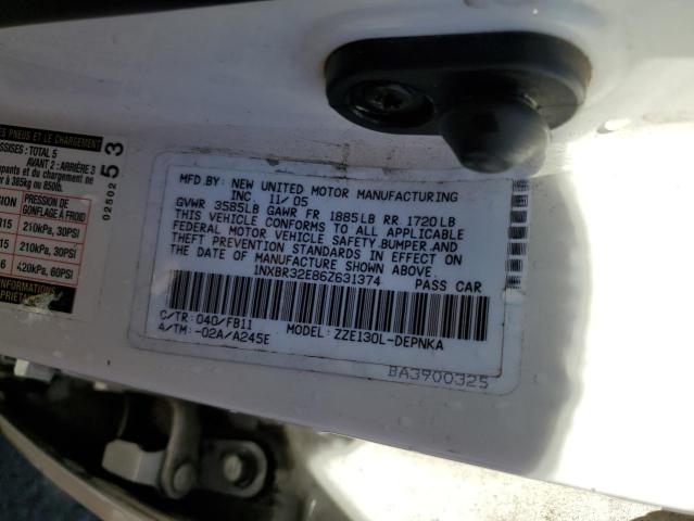 Photo 10 from auction – 2006 TOYOTA COROLLA CE with VIN 1NXBR32E86Z631374