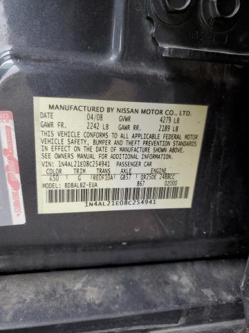 Photo 10 from auction – 2008 NISSAN ALTIMA 2.5 with VIN 1N4AL21E08C254941