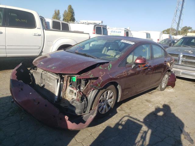Photo 2 from auction – 2012 HONDA CIVIC LX with VIN 19XFB2F5XCE330002
