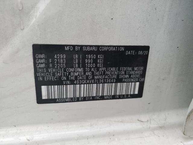 Photo 10 from auction – 2020 SUBARU IMPREZA PR with VIN 4S3GKAV67L3613649