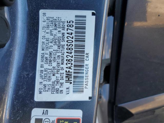 Photo 10 from auction – 2008 HONDA CIVIC HYBR with VIN JHMFA36248S024785
