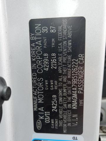 Photo 10 from auction – 2011 KIA OPTIMA LX with VIN KNAGM4A79B5126222