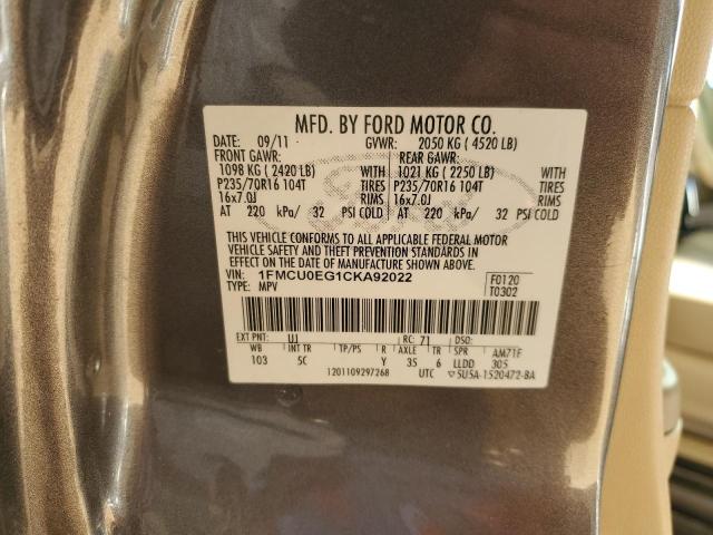Photo 10 from auction – 2012 FORD ESCAPE LIM with VIN 1FMCU0EG1CKA92022