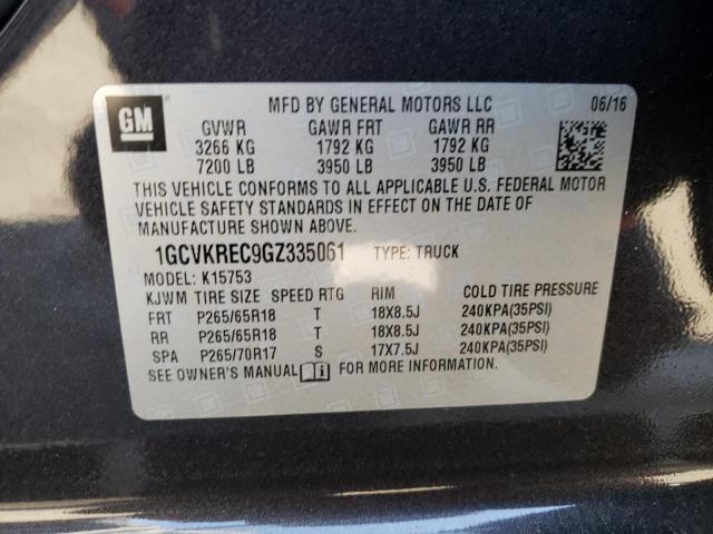 Photo 10 from auction – 2016 CHEVROLET SILVERADO with VIN 1GCVKREC9GZ335061