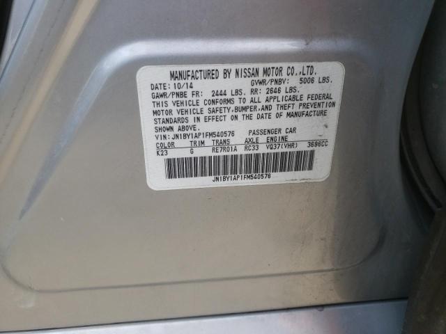 Photo 10 from auction – 2015 INFINITI Q70 3.7 with VIN JN1BY1AP1FM540576