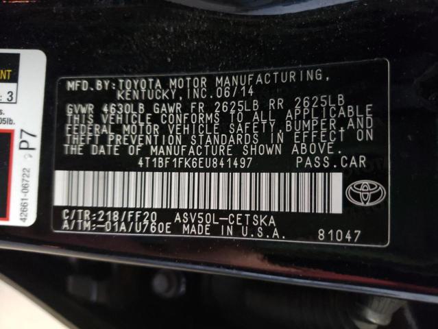 Photo 10 from auction – 2014 TOYOTA CAMRY L with VIN 4T1BF1FK6EU841497