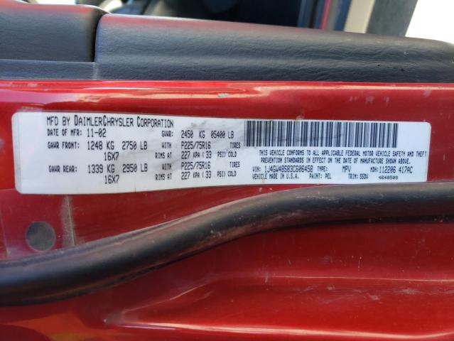 Photo 10 from auction – 2003 JEEP GRAND CHER with VIN 1J4GW48S83C606458