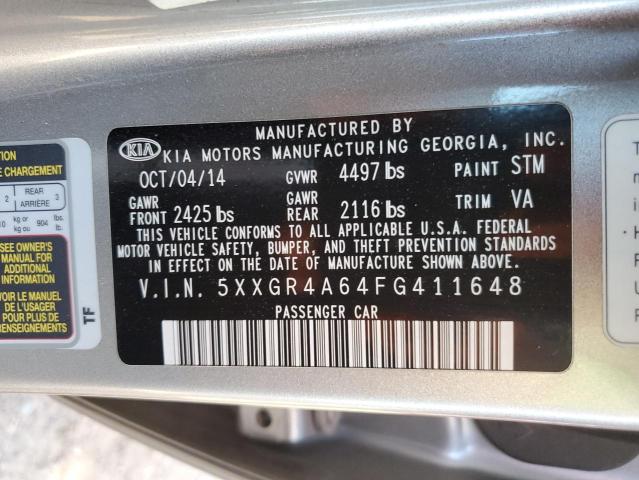 Photo 10 from auction – 2015 KIA OPTIMA SX with VIN 5XXGR4A64FG411648