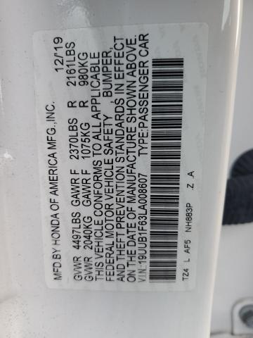 Photo 10 from auction – 2020 ACURA TLX TECHNO with VIN 19UUB1F63LA008607