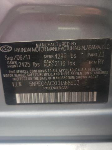 Photo 10 from auction – 2012 HYUNDAI SONATA SE with VIN 5NPEC4ACXCH368903