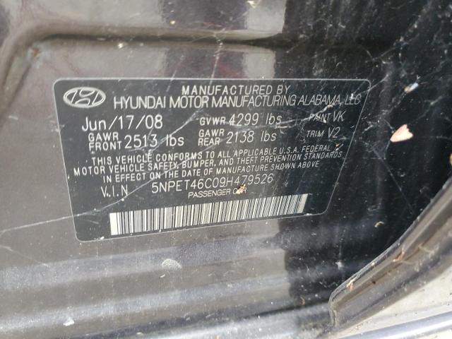 Photo 10 from auction – 2009 HYUNDAI SONATA GLS with VIN 5NPET46C09H479526