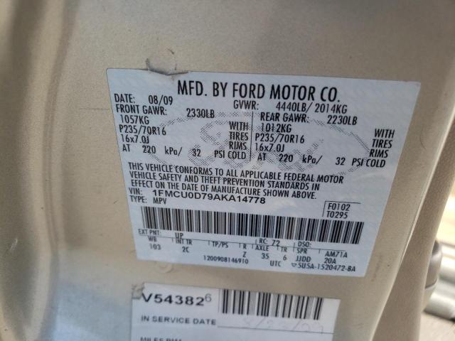 Photo 10 from auction – 2010 FORD ESCAPE XLT with VIN 1FMCU0D79AKA14778