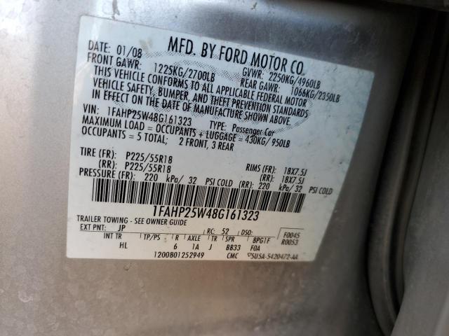 Foto 10 de la subasta – 2008 FORD TAURUS LIM con VIN 1FAHP25W48G161323