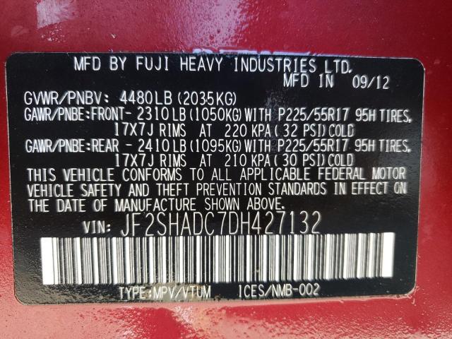 Photo 10 from auction – 2013 SUBARU FORESTER 2 with VIN JF2SHADC7DH427132