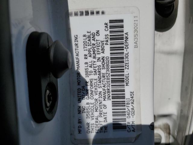Photo 10 from auction – 2005 TOYOTA COROLLA CE with VIN 1NXBR32E85Z388020