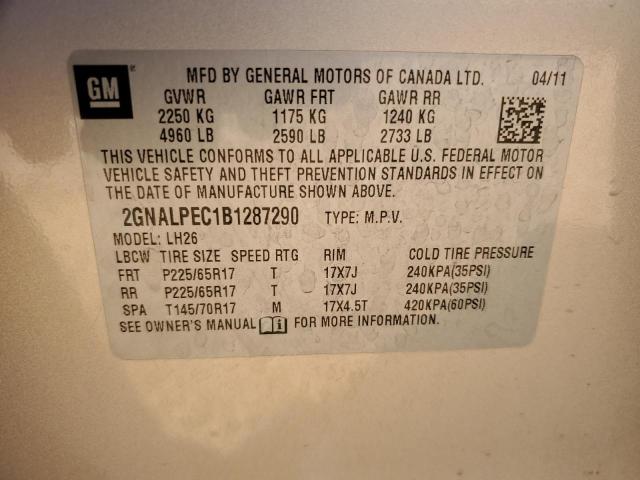 Zdjęcie 10 z aukcji – 2011 CHEVROLET EQUINOX LT z VIN 2GNALPEC1B1287290